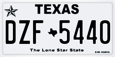 TX license plate DZF5440