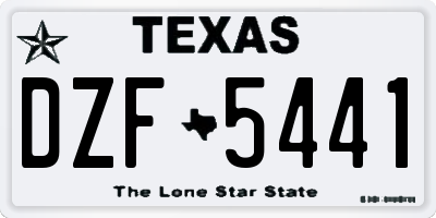 TX license plate DZF5441