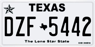 TX license plate DZF5442