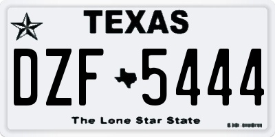 TX license plate DZF5444