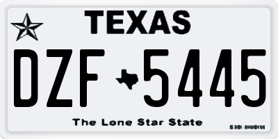 TX license plate DZF5445