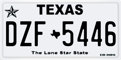 TX license plate DZF5446
