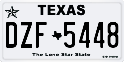 TX license plate DZF5448