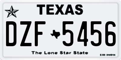 TX license plate DZF5456