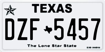 TX license plate DZF5457