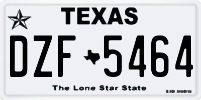 TX license plate DZF5464