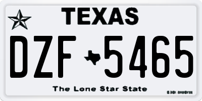 TX license plate DZF5465