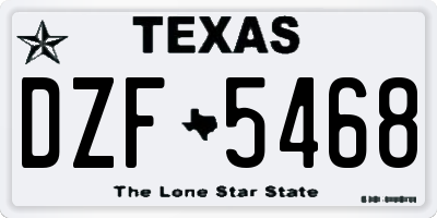 TX license plate DZF5468
