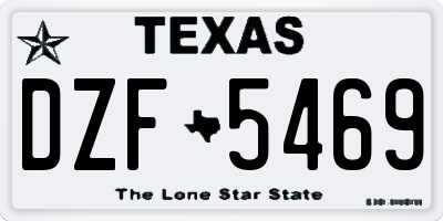 TX license plate DZF5469