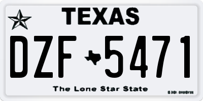 TX license plate DZF5471