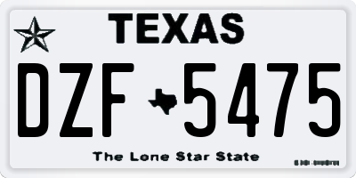 TX license plate DZF5475