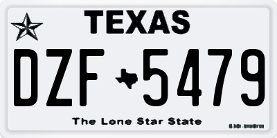 TX license plate DZF5479