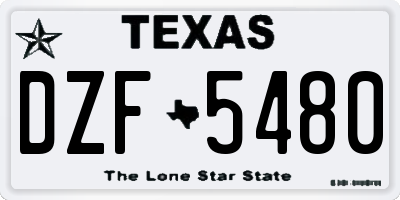TX license plate DZF5480