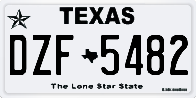 TX license plate DZF5482