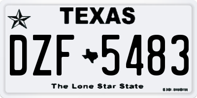 TX license plate DZF5483