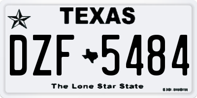 TX license plate DZF5484