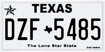 TX license plate DZF5485