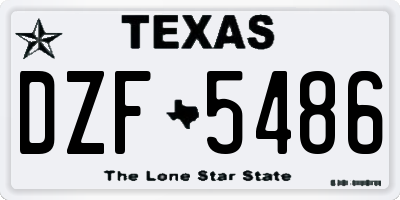 TX license plate DZF5486