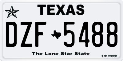 TX license plate DZF5488