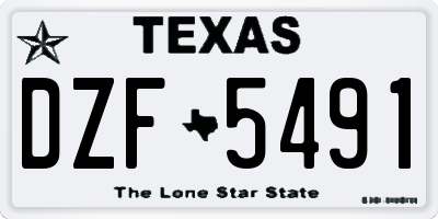 TX license plate DZF5491