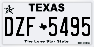 TX license plate DZF5495