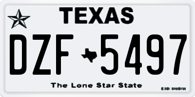 TX license plate DZF5497