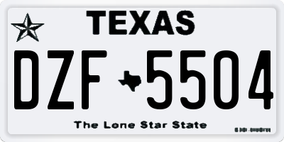 TX license plate DZF5504