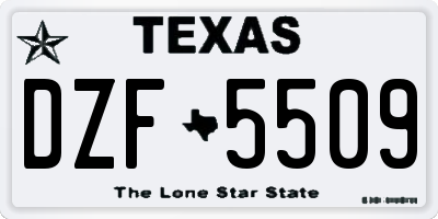 TX license plate DZF5509