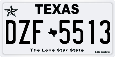 TX license plate DZF5513