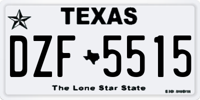 TX license plate DZF5515