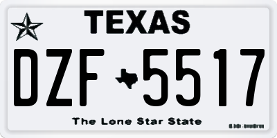 TX license plate DZF5517