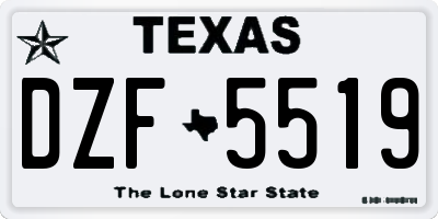 TX license plate DZF5519