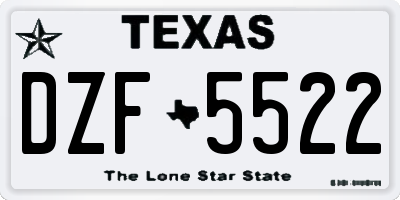 TX license plate DZF5522