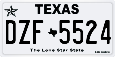 TX license plate DZF5524
