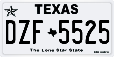 TX license plate DZF5525