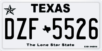 TX license plate DZF5526