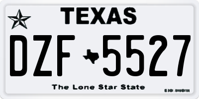 TX license plate DZF5527