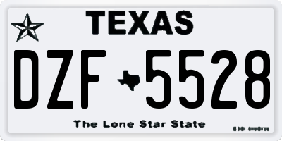 TX license plate DZF5528
