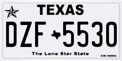 TX license plate DZF5530