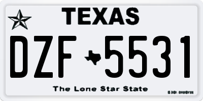 TX license plate DZF5531