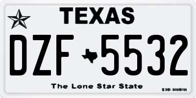 TX license plate DZF5532