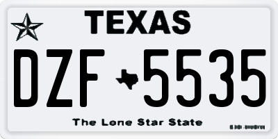 TX license plate DZF5535