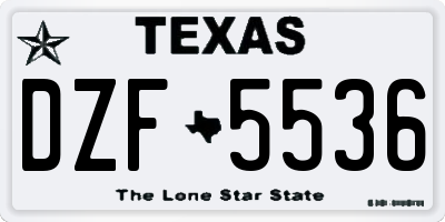TX license plate DZF5536