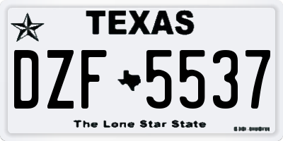 TX license plate DZF5537