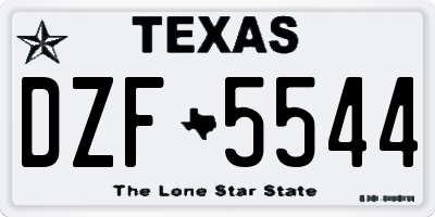 TX license plate DZF5544
