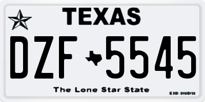 TX license plate DZF5545