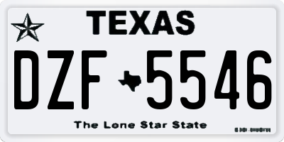 TX license plate DZF5546