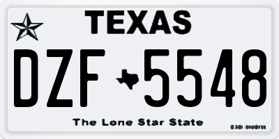 TX license plate DZF5548