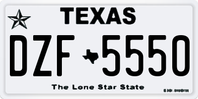 TX license plate DZF5550