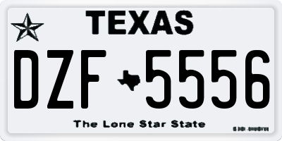 TX license plate DZF5556